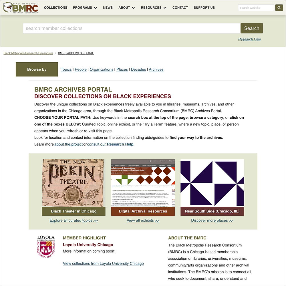 A thumbnail
image showing the search portal web interface.