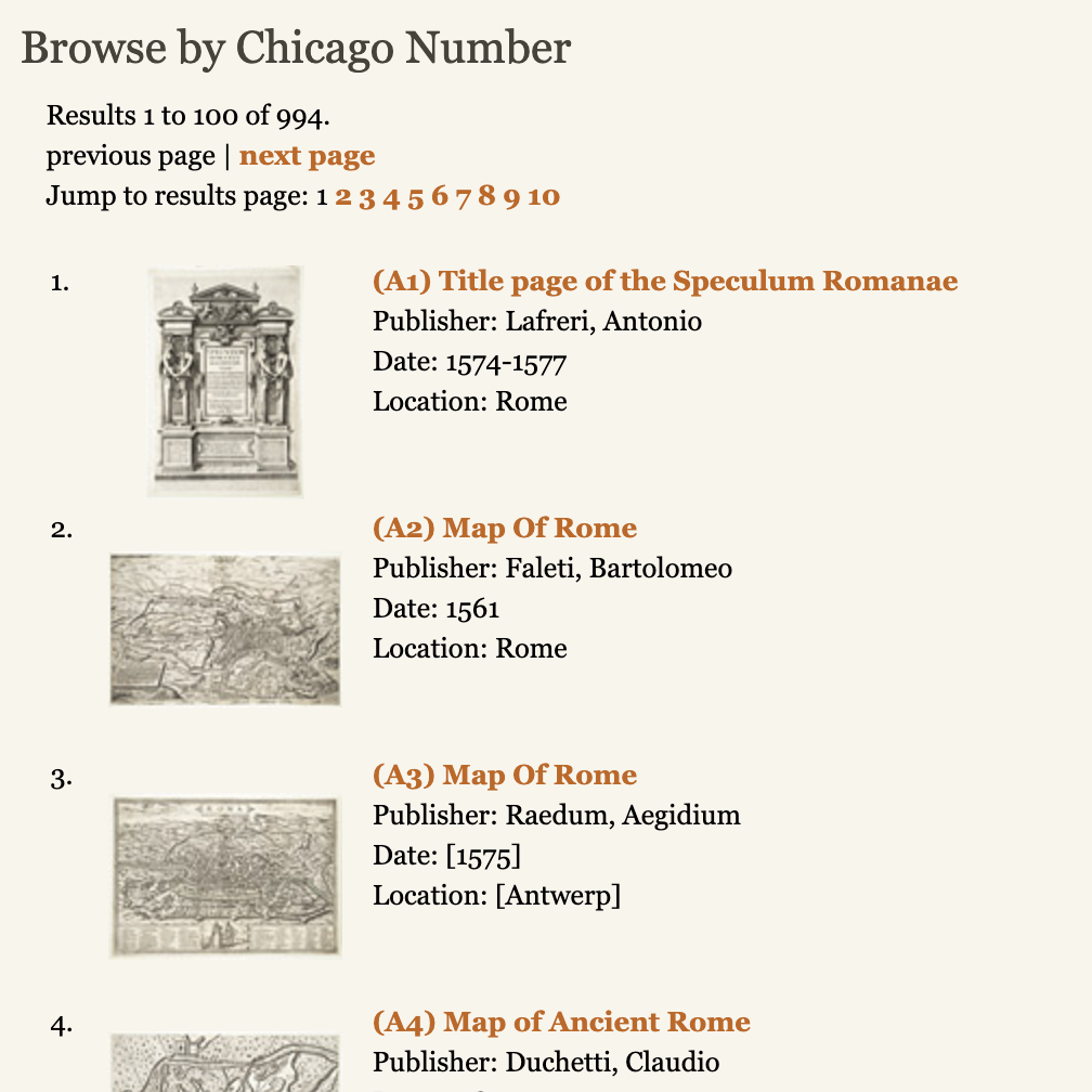 Speculum Romanae Magnificentiae browse view.