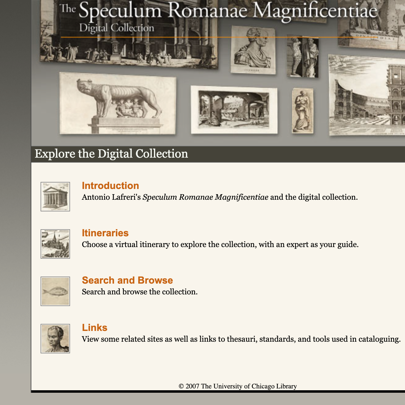 The Speculum Romanae Magnificentiae homepage.